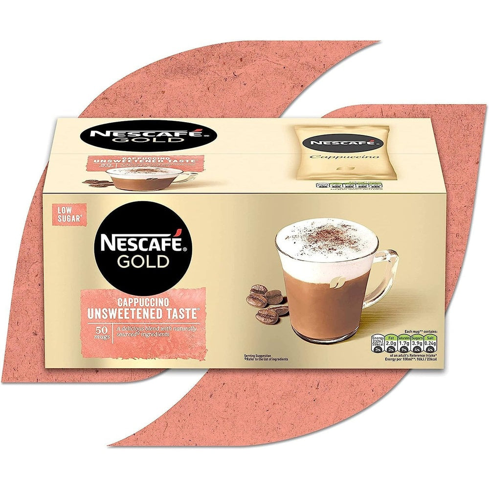 NESCAFE Gold Cappuccino Unsweetened Taste Sachets - 50 X 14.2G Clear Store