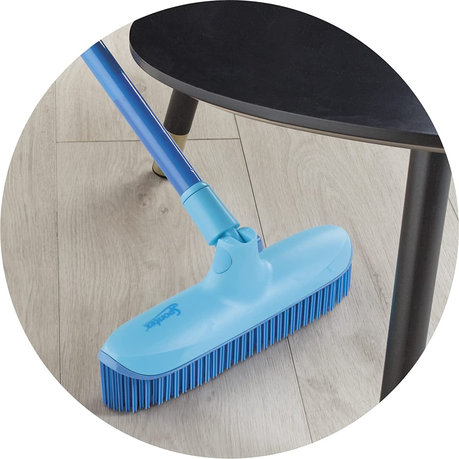 Catch and Clean Indoor Rubber Broom and Dustpan Clear Store