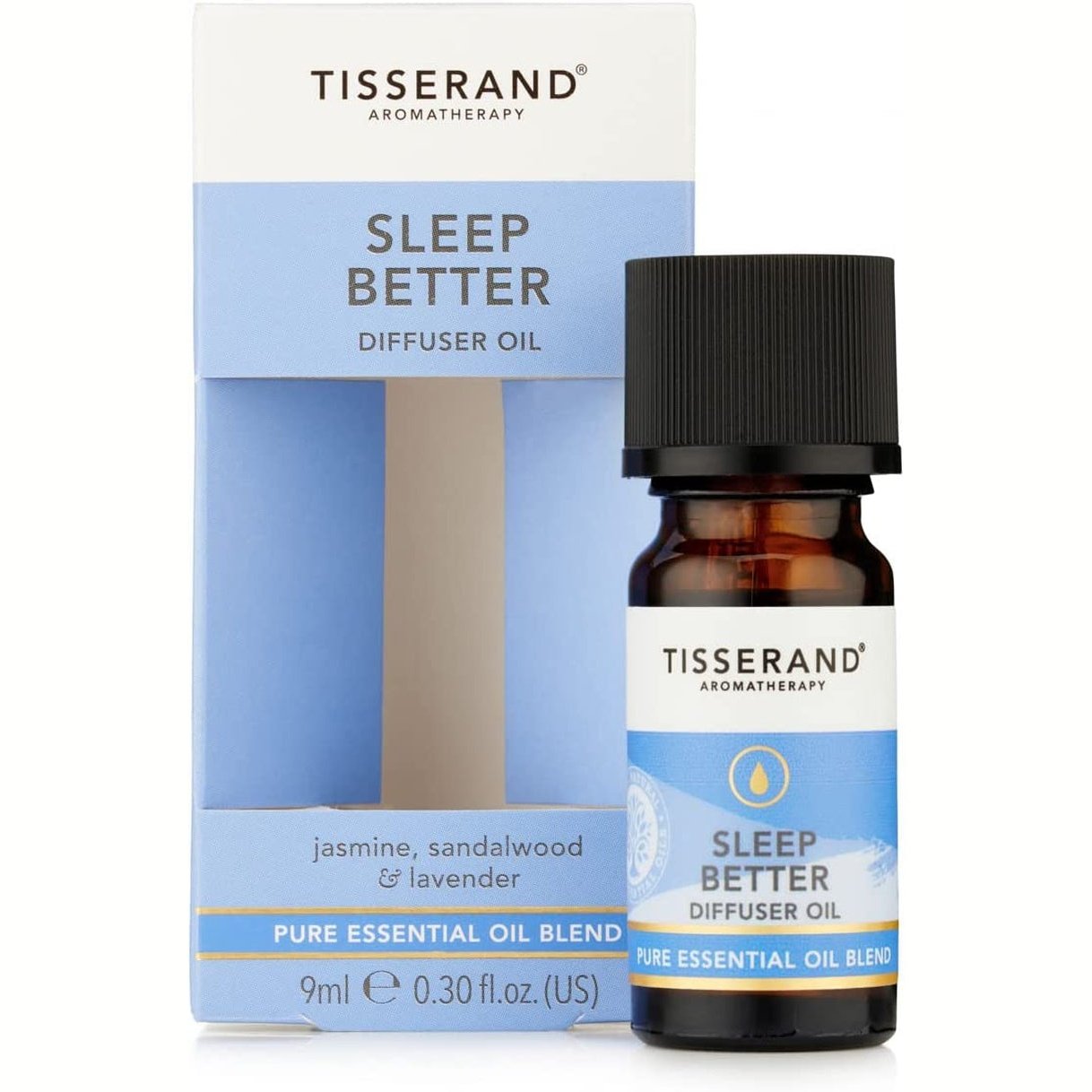 Tisserand Aromatherapy - Sleep Better – Diffuser Oil - Lavender, Jasmine & Sandalwood Essential Oils - 100% Natural Pure Essential Oils - 9Ml