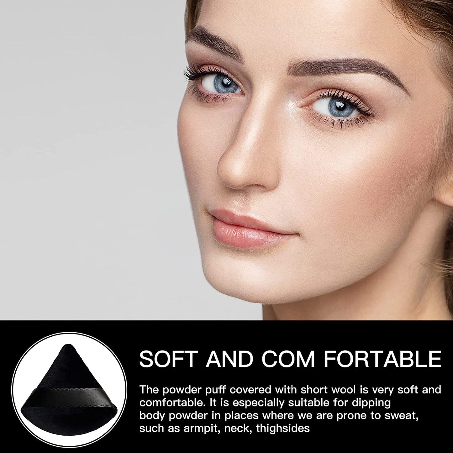 Powder Puff Makeup Triangle Powder 2 Pcs Puff Soft Powder Clear Store