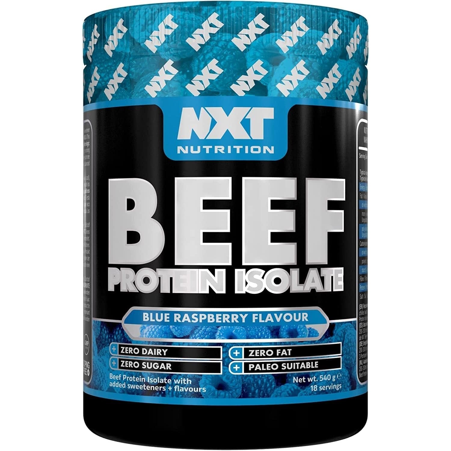 NXT Beef Protein Isolate 540G - High Protein Powder in Natural Amino Acids - Paleo, Keto Friendly - Dairy and Gluten Free | 540G (Blue Raspberry)