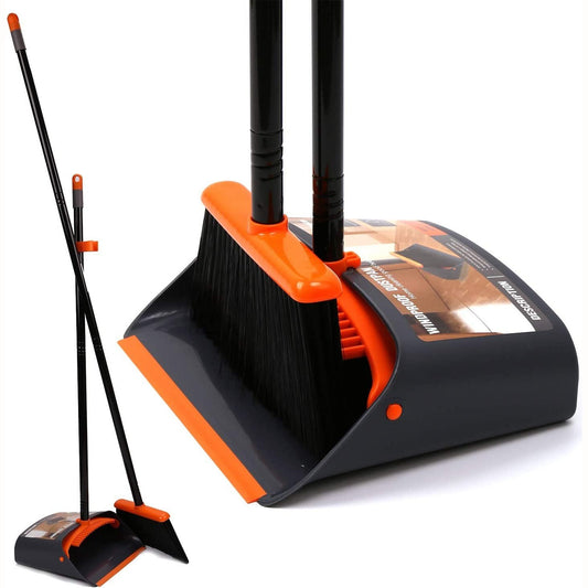 [Upgrade Version] Dustpan and Brush/Dustpan Cleans Broom Combo with 132Cm Long Handle for Home Kitchen Room Office Lobby Floor Use Upright Stand up Broom and Dustpan Set…