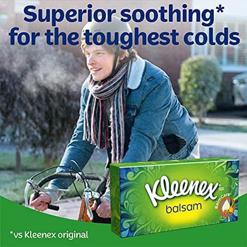 Kleenex Balsam Facial Tissues - Pack of 12 Tissue Boxes Clear Store