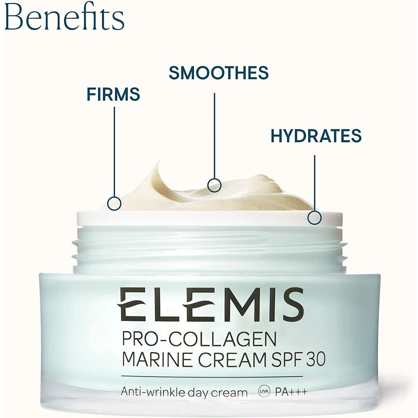 Pro-Collagen Marine Cream with SPF 30, 3-In-1 Smoothing Face Moisturiser with Chlorella, Ginkgo Biloba & Padina Pavonica, Ultra-Light Gel Day Cream to Firm & Tone, Anti-Wrinkle, 50Ml