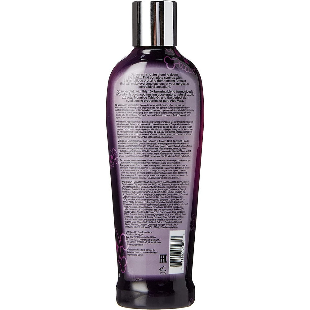 Incredibly Black Ultra Powerful 10X Double Dark Bronzing Lotion , with Vitamin a and E, Shea Butter and Coconut Oil - 250 Ml