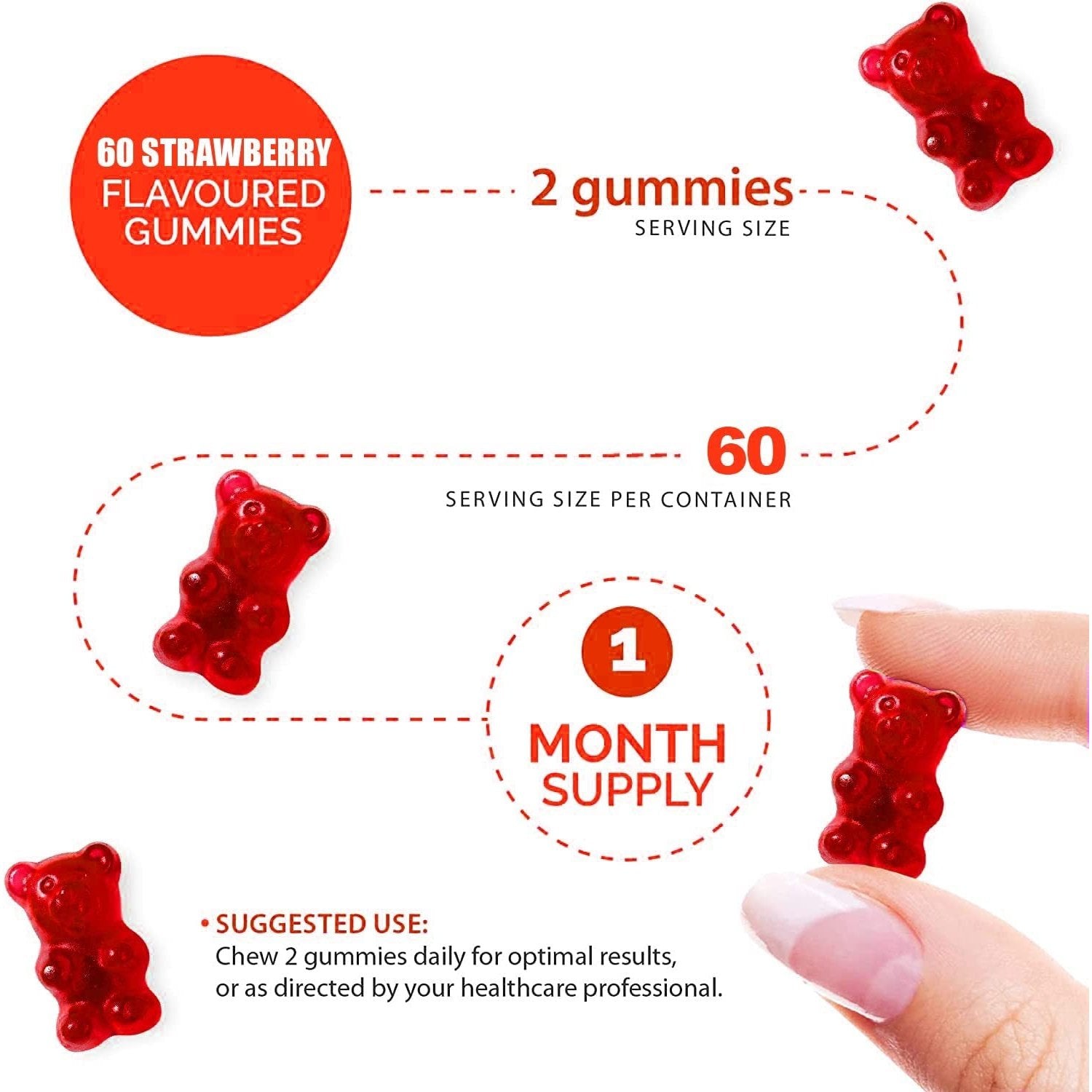 Irish Sea Moss Gummies with Bladderwrack & Burdock Root 2840 Mg | 60 Gummies | Strawberry Flavour | Vitamins & Minerals | Organic, Natural, Vegan, Gluten Free, Non GMO, High Strength