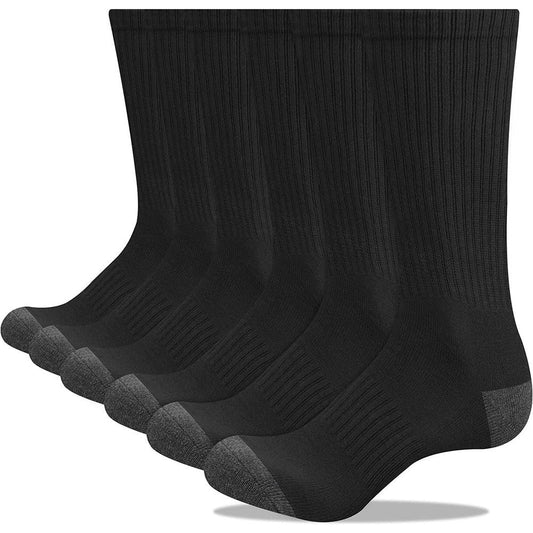 Mens Crew Socks 6 Pairs Calf Socks, Cotton Socks for Sport Training Clear Store