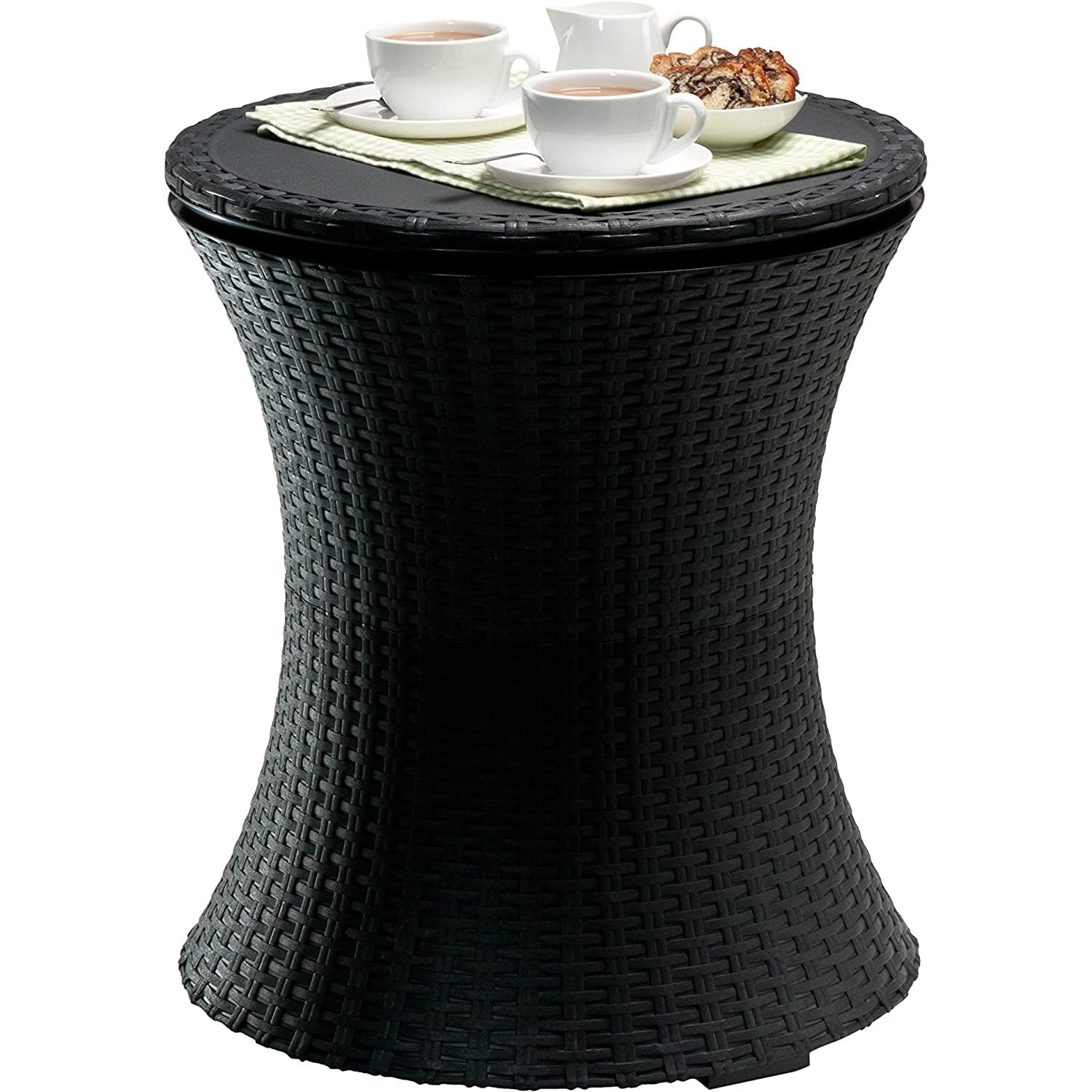 Keter Pacific Rattan Style Outdoor Cool Bar Ice Cooler Table Garden Furniture - Anthracite