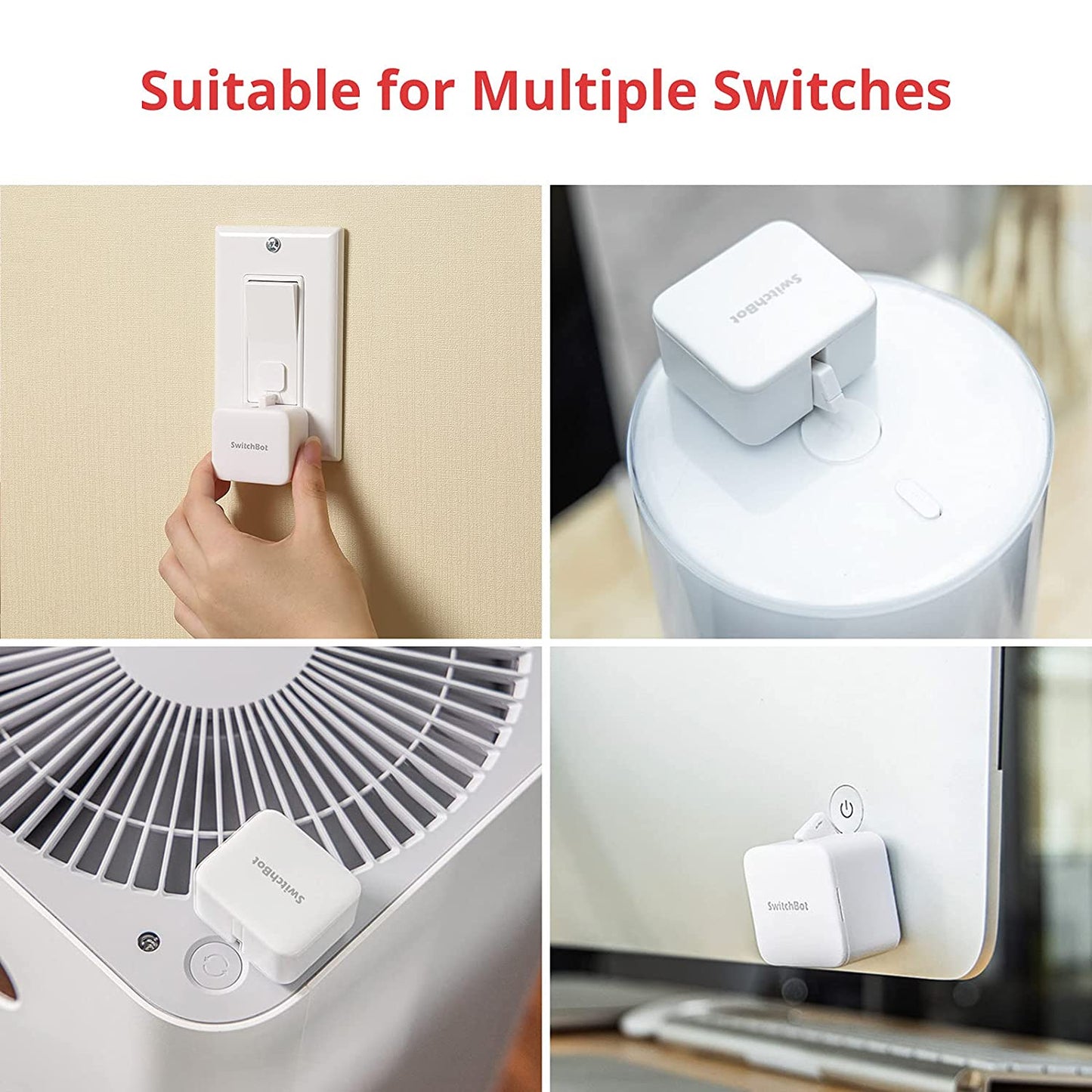 Smart Switch Button Pusher - No Wiring, Bluetooth App or Timer Control, Add  Hub Mini to Make It Compatible with Alexa, Google Home, IFTTT (White)