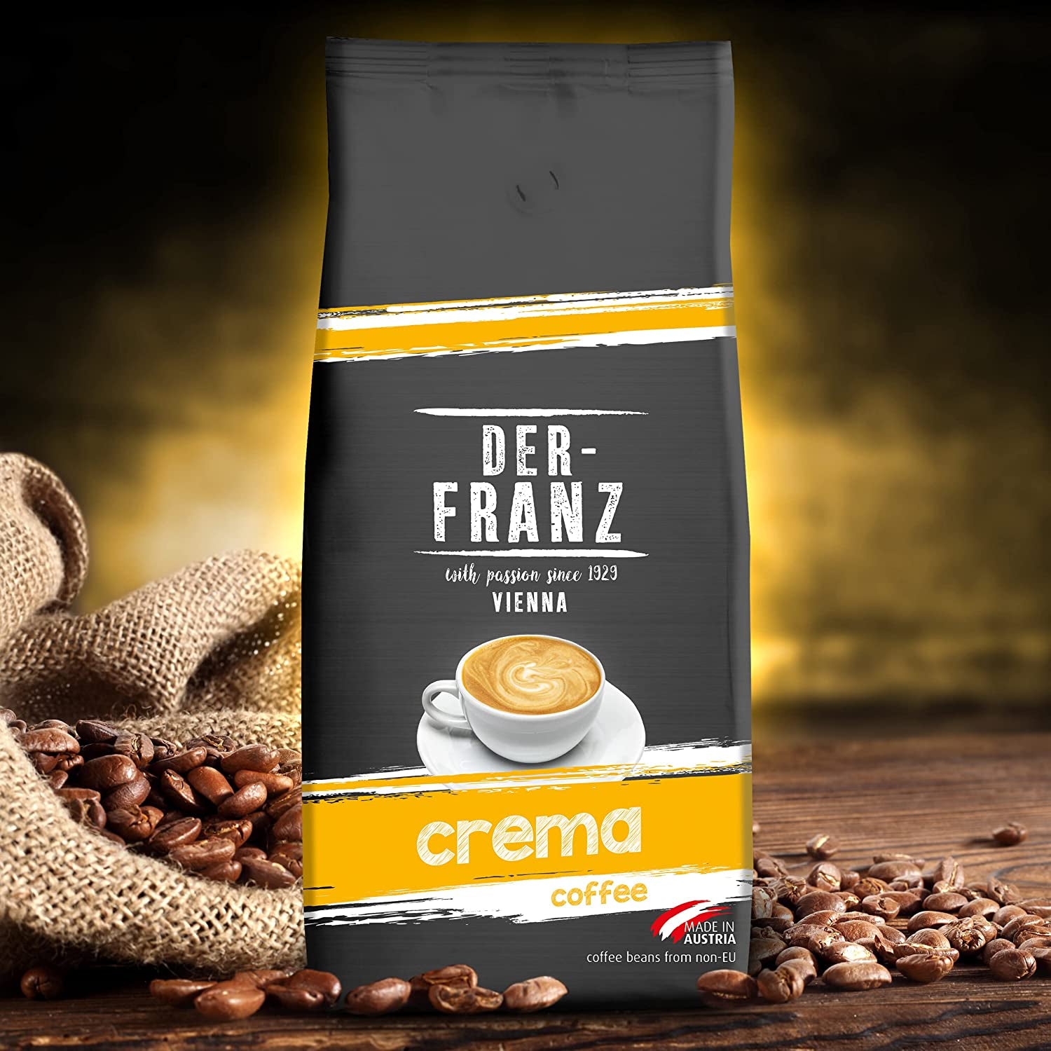 DER-FRANZ Crema Coffee, Whole Bean, 1000g 4-Pack Clear Store