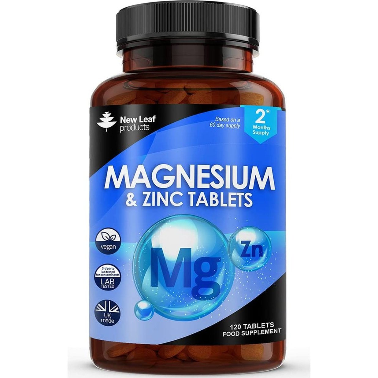 Magnesium Supplements 516Mg - 120 Magnesium Tablets Supports Muscle Bone Health, Energy - High Strength Magnesium and Zinc Supplements Easy to Swallow Sleep Supplement (Not Capsules) Vegan, UK Made