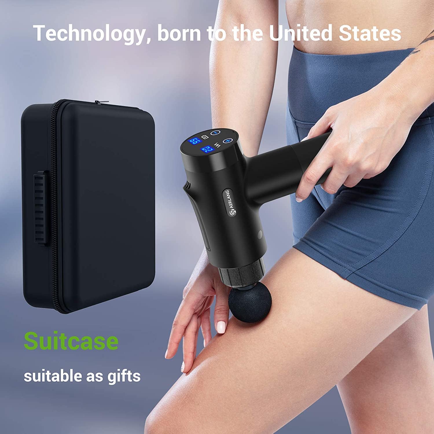 Massage Gun, Deep Tissue, Pain Relief Fitness Recovery Body Shaping with 20 Speed LCD Display Clear Store