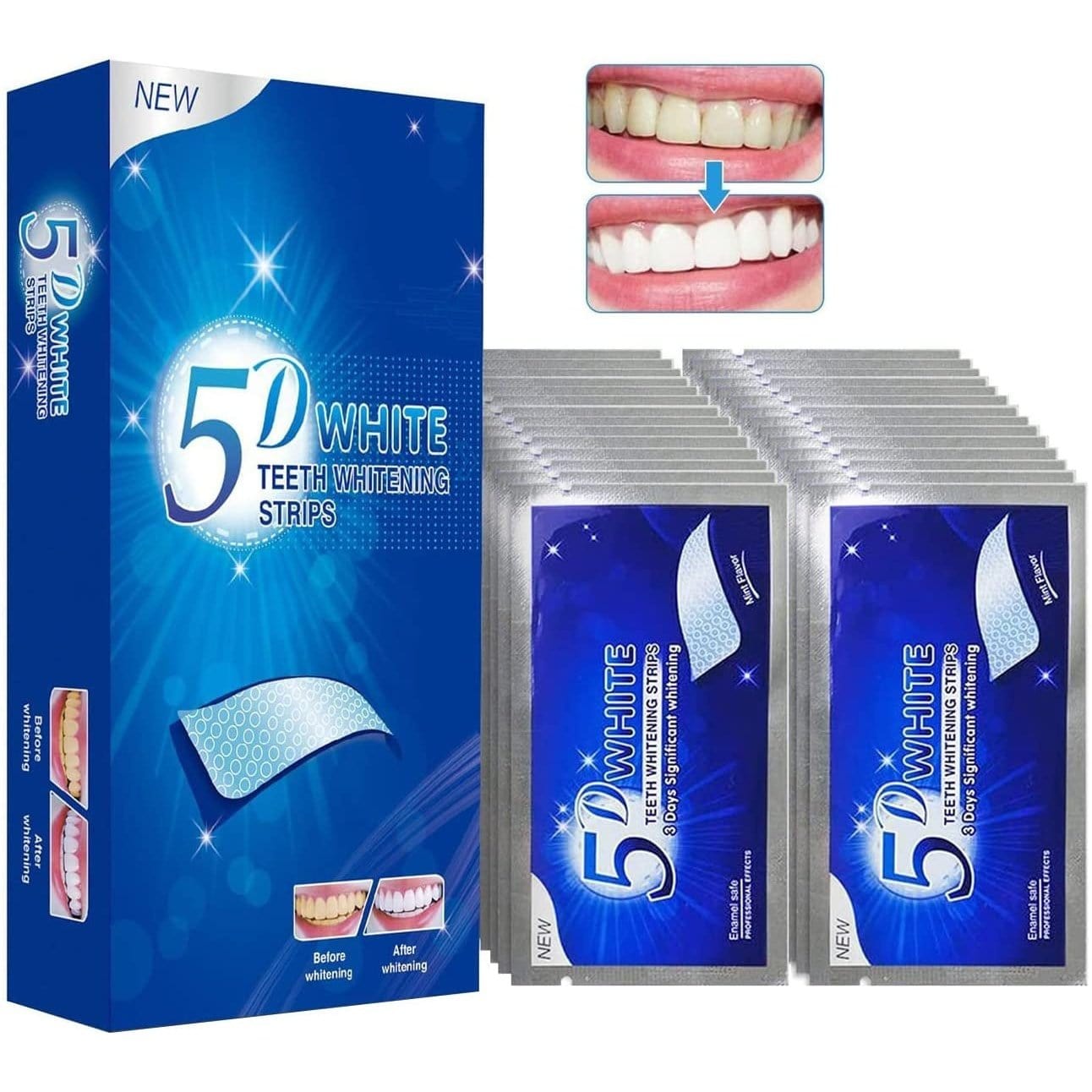 White Stripes, 28 Pcs White Teeth Whitening Strips, Teeth Whitener with Rapid White Results, Efficiently Removes Tough Stains Clear Store