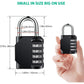 Padlock,  Code Padlock, Gym Padlock, 4 Digit Outdoor Waterproof Resettable Combination Padlock (1 Pack Black) Clear Store