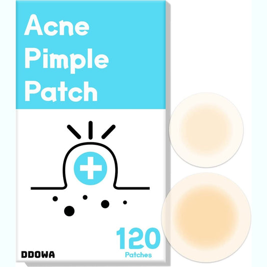 Hydrocolloid Acne Pimple Patch - 120 Patches, Size 10Mm & 12Mm - Fast-Acting & Cleansing Zit, Blemish & Spot Treatment - Covers & Cleans Pores - Acne Skin Care Formula for Face, Nose, Forehead