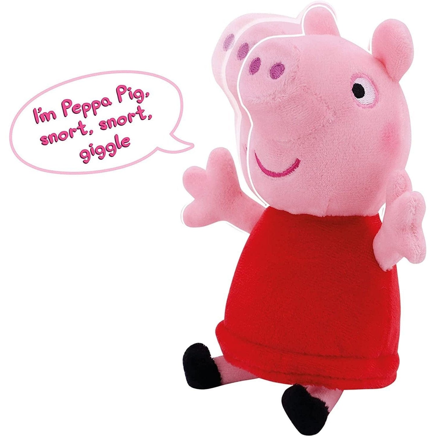 Peppa Pig Giggle and Snort Soft Toy, Squeeze Peppa’S Tummy, Classic Peppa Pig Styling, 20cm Tall Clear Store