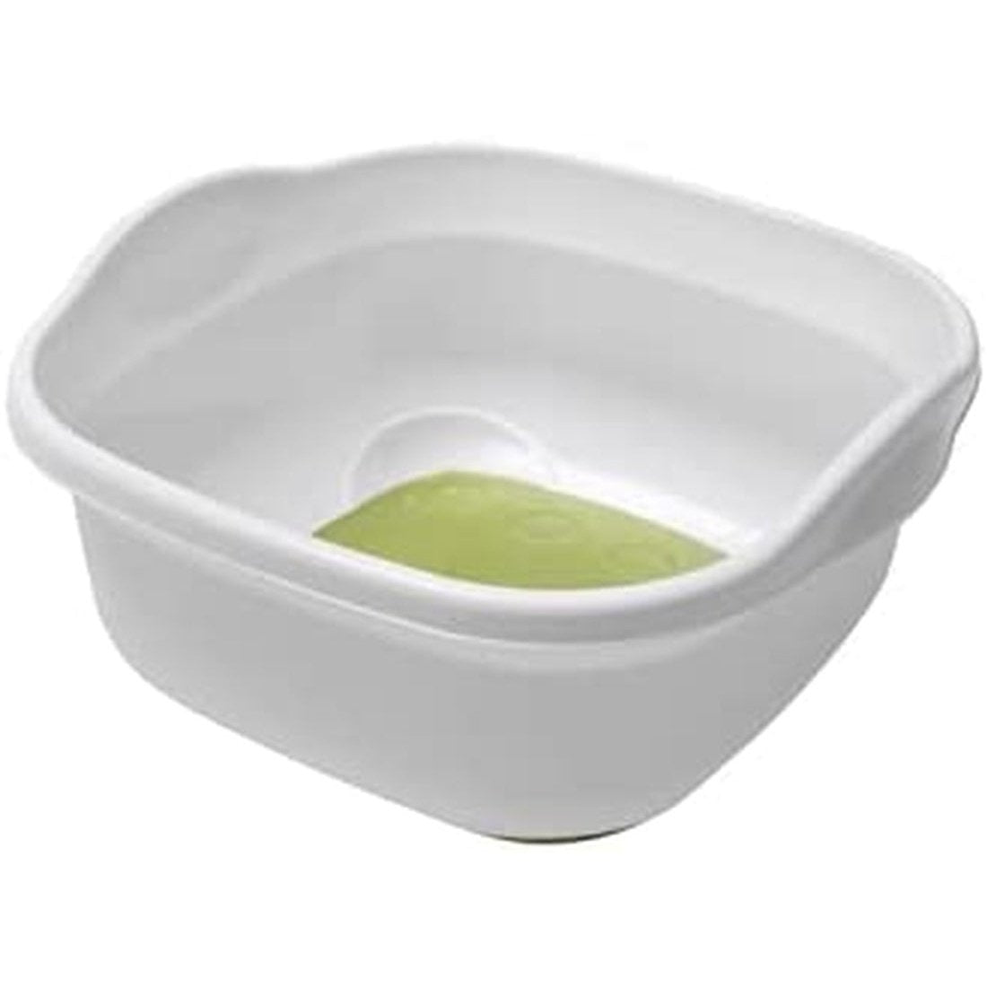 Soft Touch Washing up Bowl, White/ Grass Green, 9L Clear Store