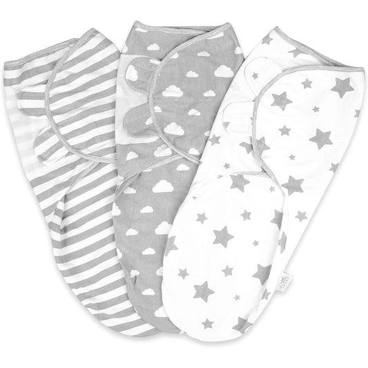 Baby Swaddle Blanket 0-3 Months Organic Cotton Newborn Swaddles Pack of 3 Clear Store