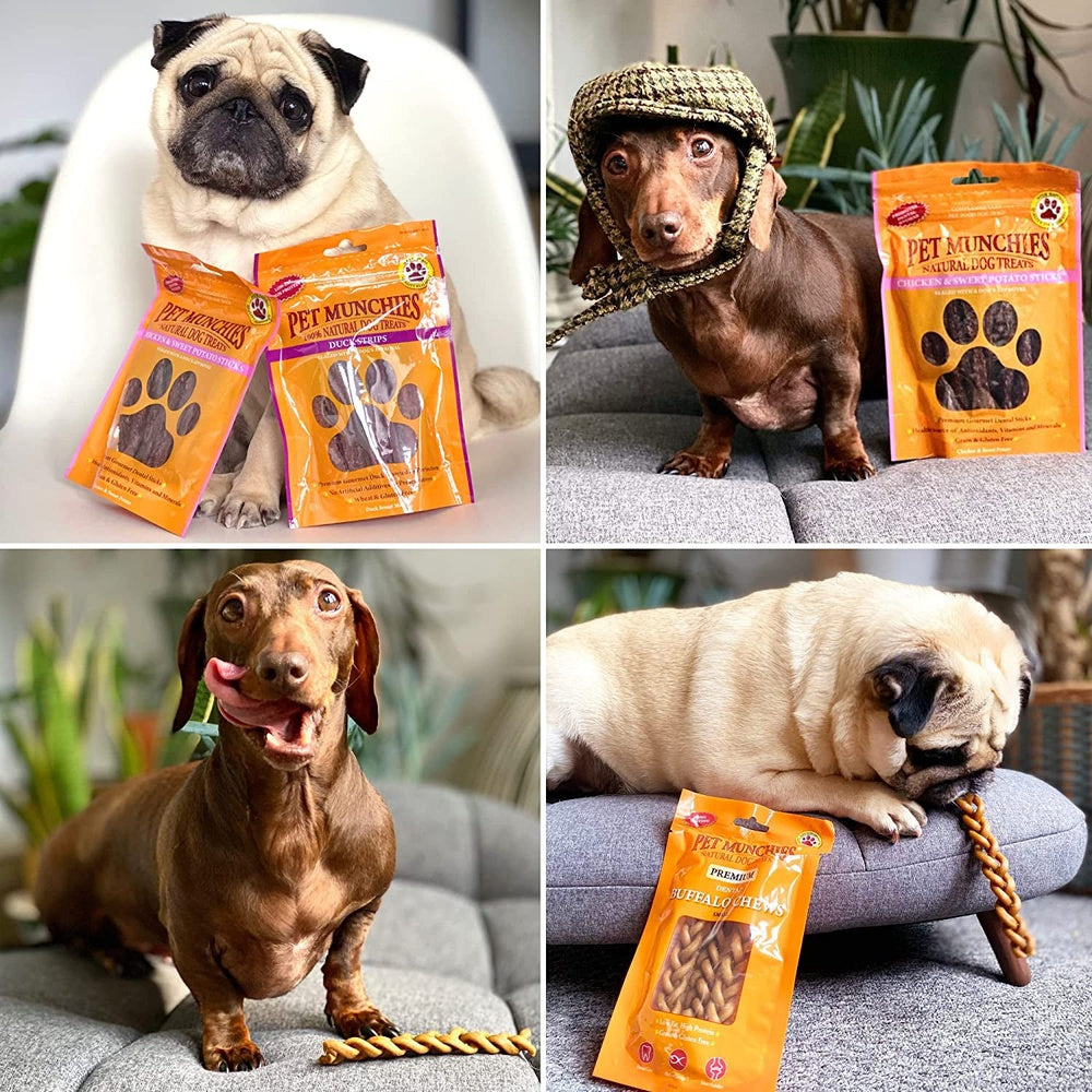 Chicken and Sweet Potato Dogs Food Treats, Healthy Dental Sticks with Real Meat 90g Clear Store