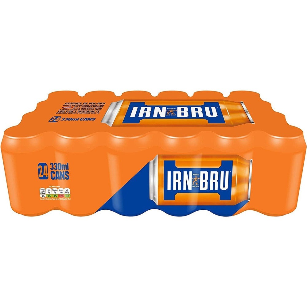 IRN-BRU Regular, Fizzy Drinks Multipack Cans 330ml (Pack of 24) Clear Store