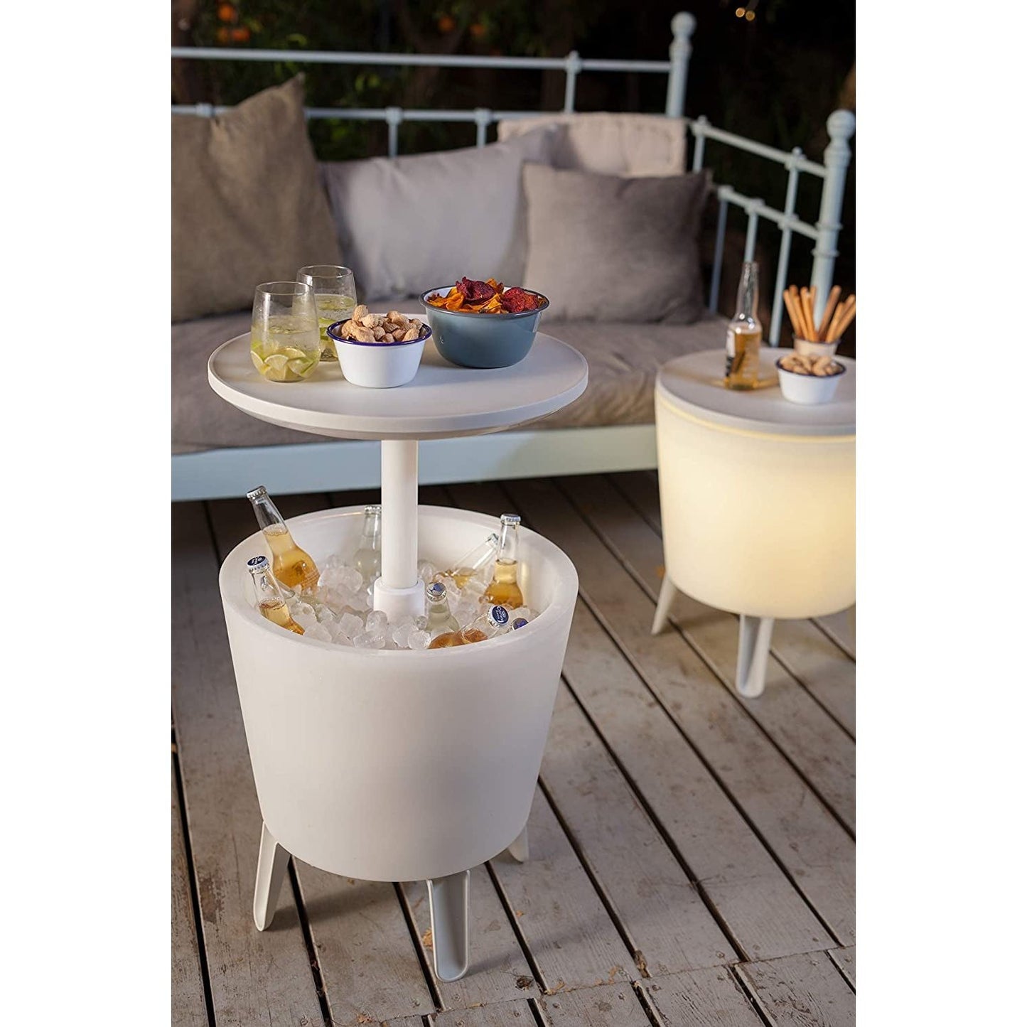 Keter Cool Bar Plastic Outdoor Ice Cooler Table Garden Furniture - Illuminated