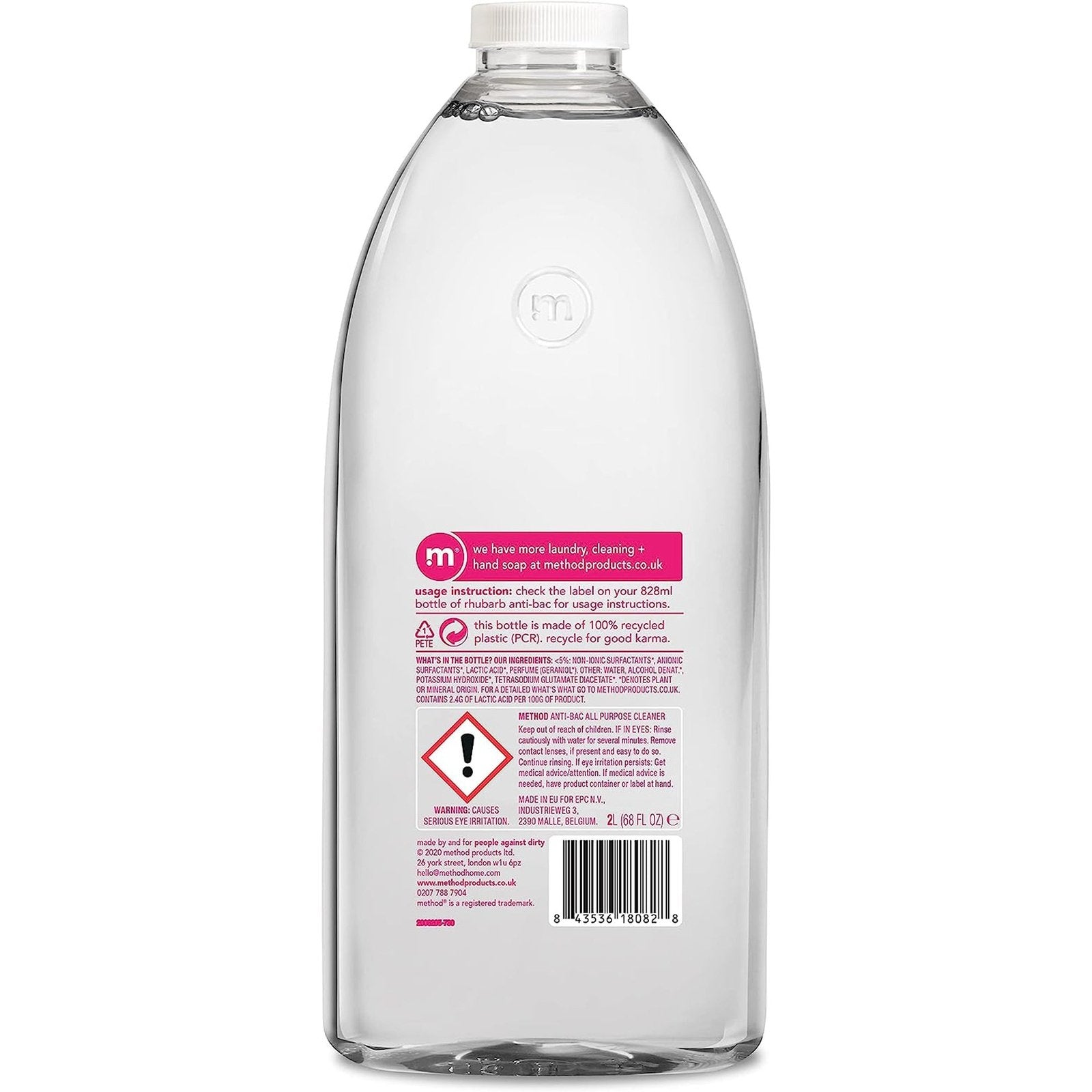 Antibacterial Spray Refill, All Purpose Cleaner, Wild Rhubarb, 2L