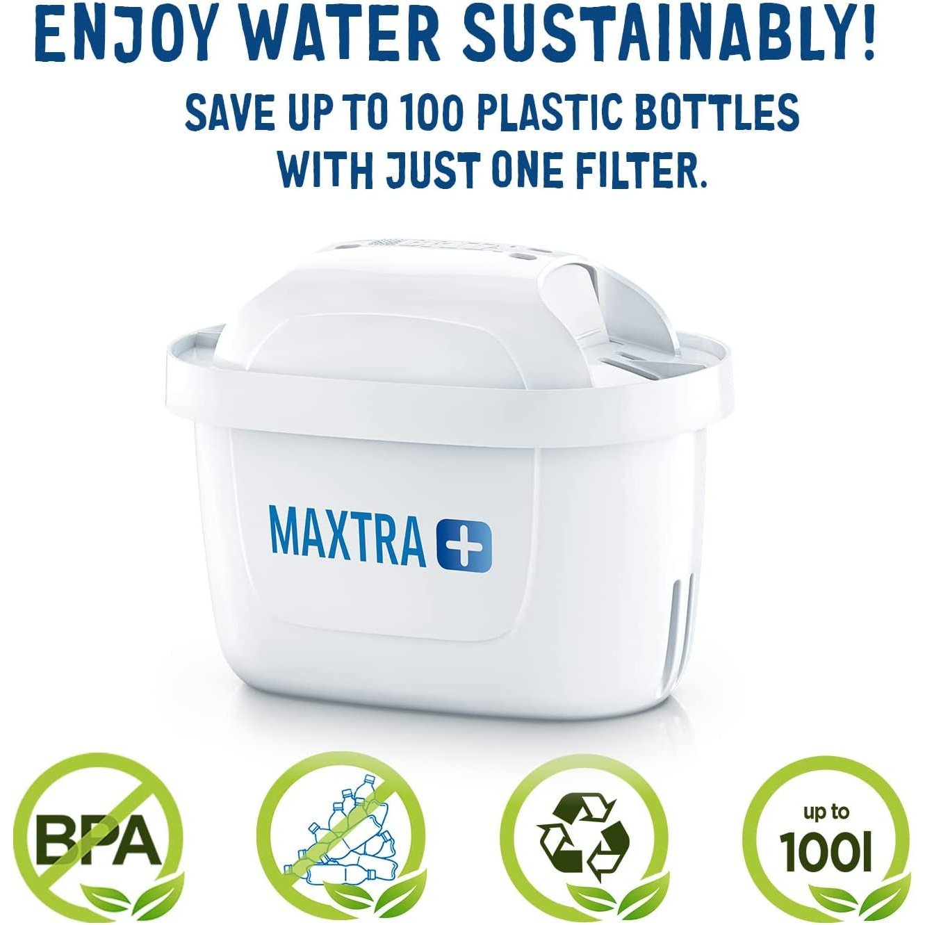 MAXTRA Water Filter Cartridges, Compatible with All  Jugs -Reduce Chlorine, Limescale and Impurities for Great Taste - 6 Pack (Packaging May Vary)