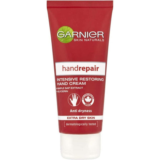 Garnier Hand Repair Intensive Restoring Hand Cream 100 Ml, Nourishing Canadian Maple Sap and Moisturising Glycerin, Leaves Skin Soft and Supple, Restores Extra Dry Hands, Suitable for Sensitive Skin