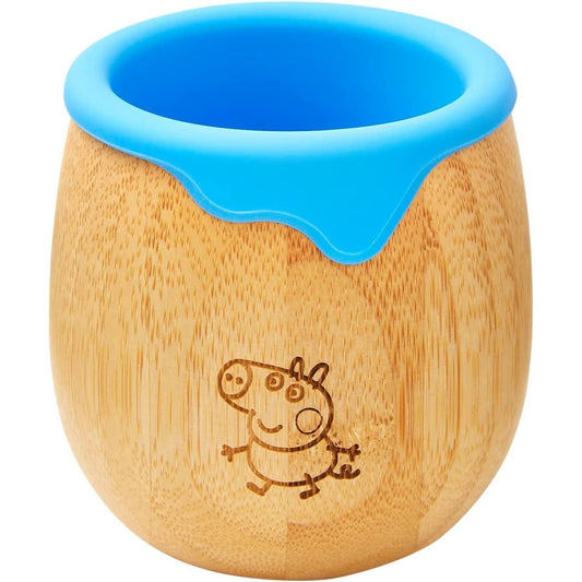 Peppa Pig Toddler Cup for Kids – 150Ml Bamboo Cup for Baby with Silicone Liner | Transition Sippy Cup | Snack Cup | Ideal for Baby-Led Weaning | Promotes Drinking and Oral Motor Skills (George Cup)