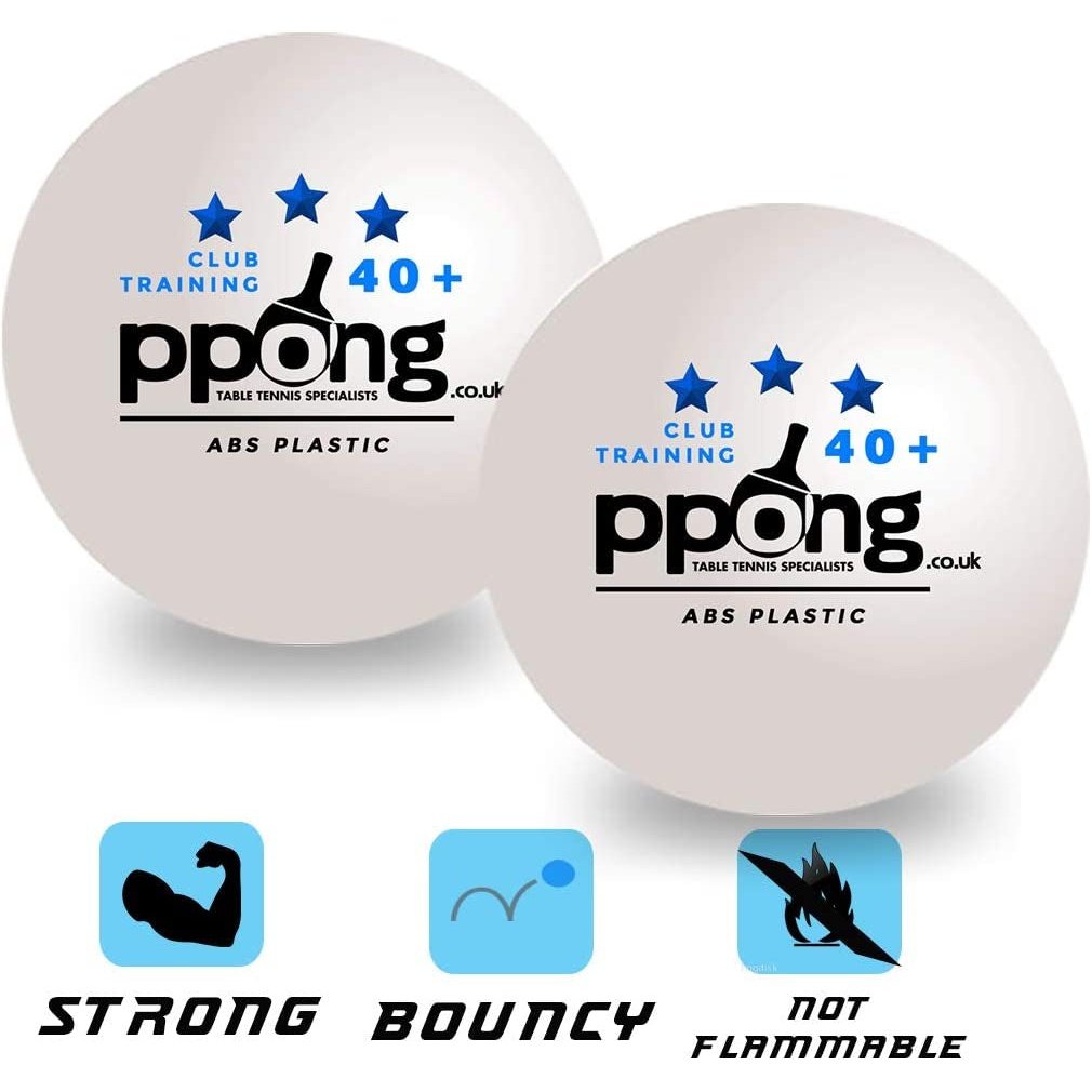 Ppong Ping Pong Balls High Performance Table Tennis, Suitable for Indoor and Outdoor Play - Available in 12 Pack White Sets Clear Store