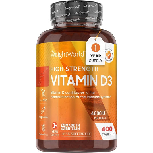 Vitamin D3 4000 IU – 400 High Strength Vitamin D Tablets, Immune System Vitamins Clear Store