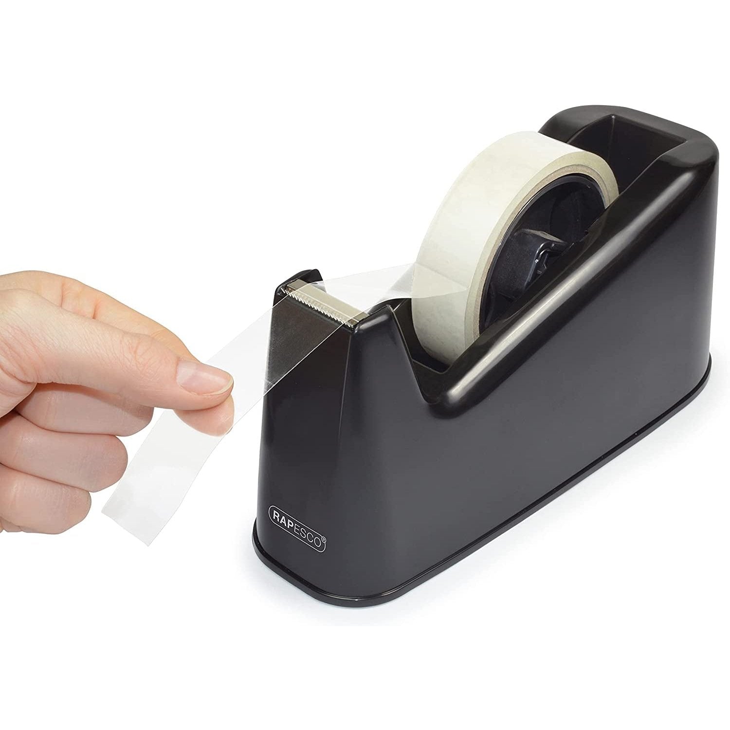 1540 Germ-Savvy Antibacterial, 500 Heavy Duty Tape Dispenser with 2 Tape Rolls, Black