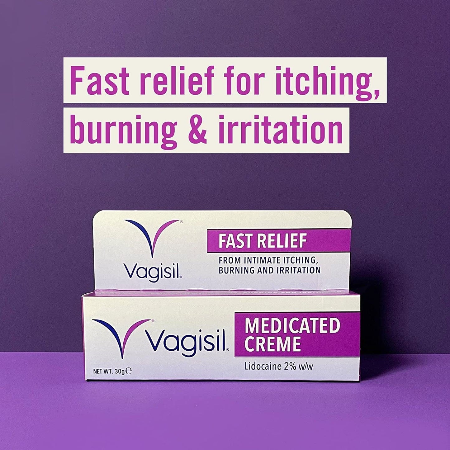 VAGISIL Medicated Crème, Fast Relief from Intimate Itch, Burning & Irritation, 30 G Clear Store