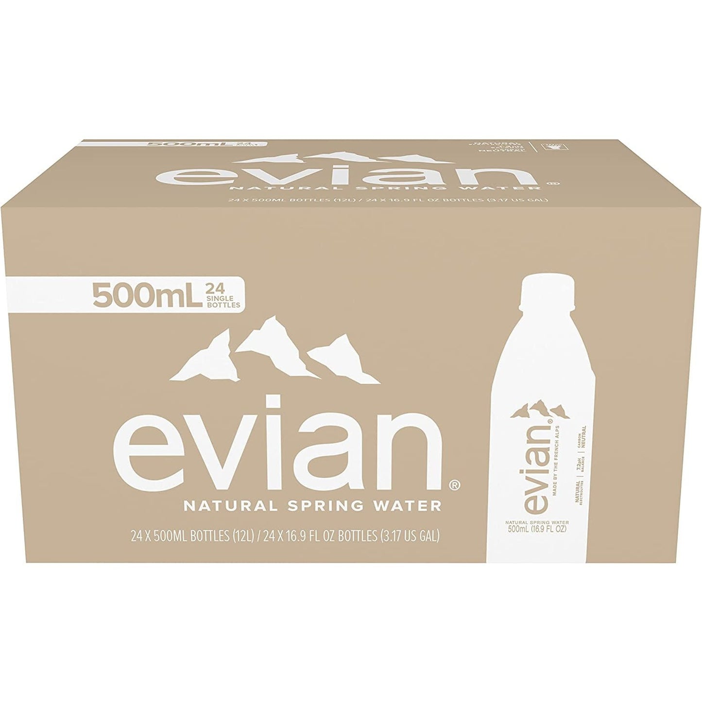 Evian Prestige Still Mineral Water, 24 X 0.5 Litre, Water Clear Store