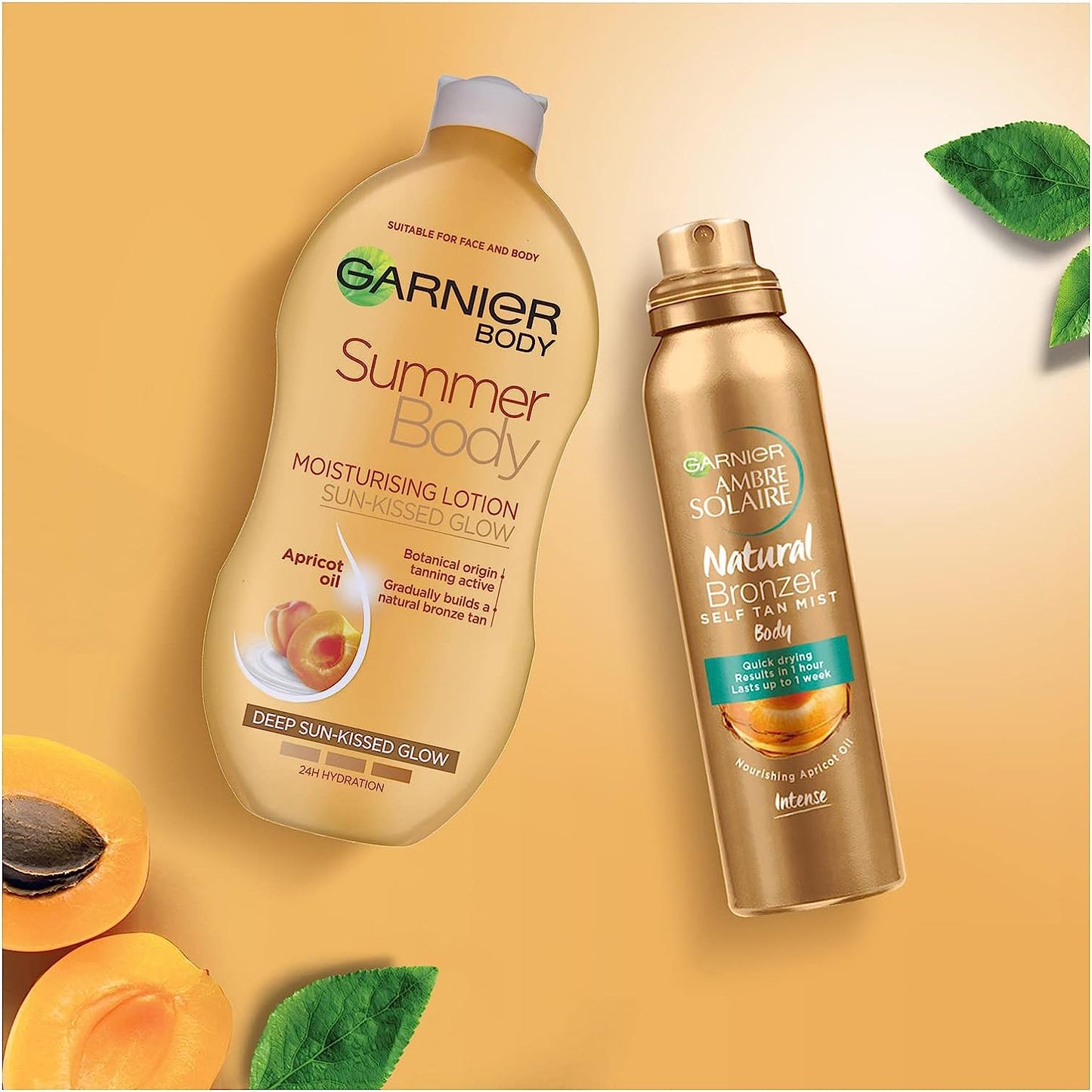 Garnier Summer Body Gradual Self Tan Moisturiser Dark, Hydrating Tanning Lotion for a Glowing Sunkissed Tan 400Ml Clear Store