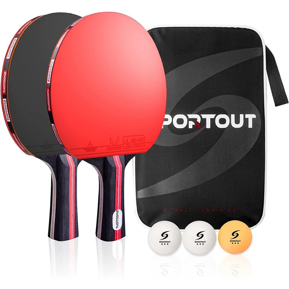 Sportout Table Tennis Bats, Portable Table Tennis Set, High-Performance Paddle Clear Store