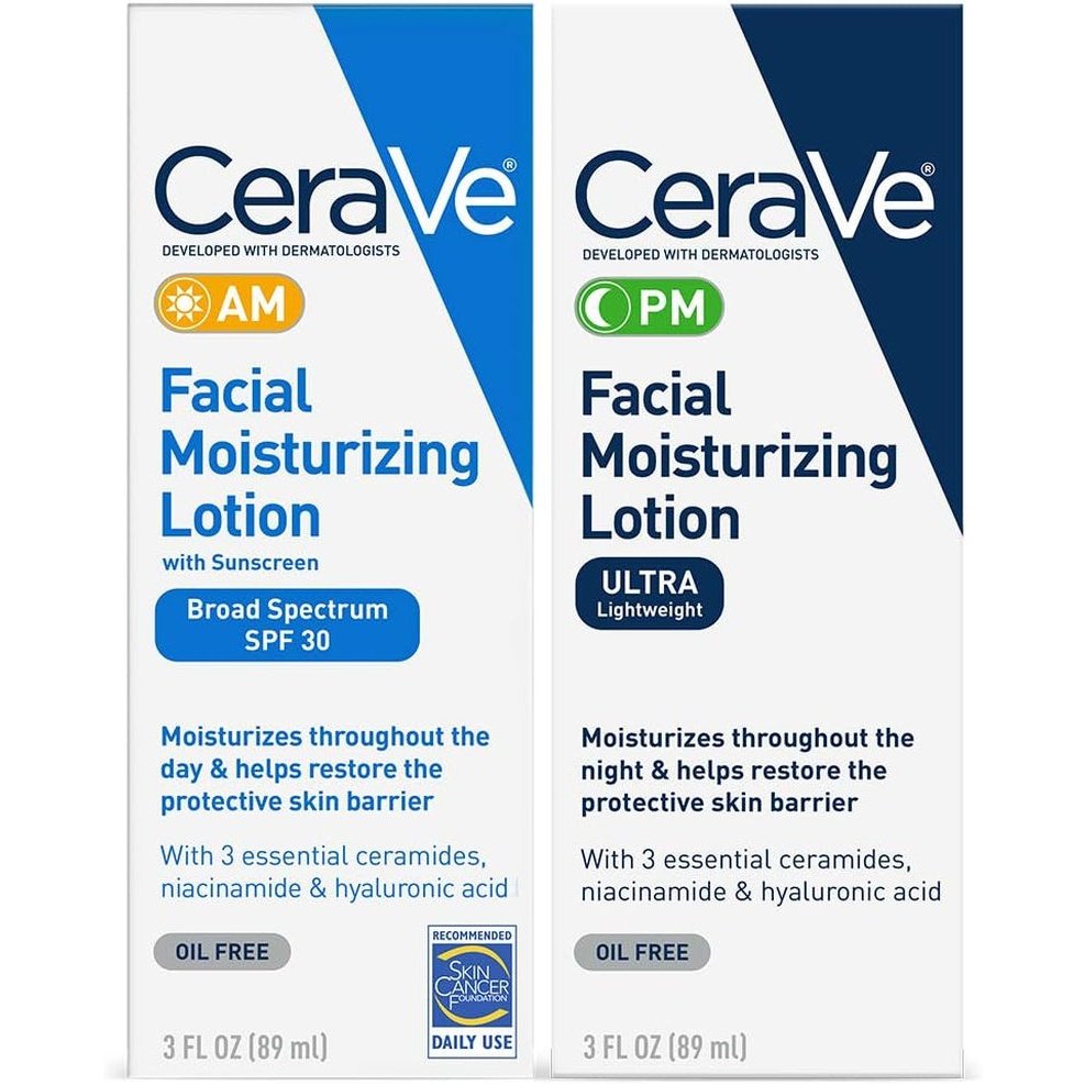 Cerave Day & Night Face Lotion Skin Care Set, SPF 30 Face Moisturizer, Fragrance Free Clear Store