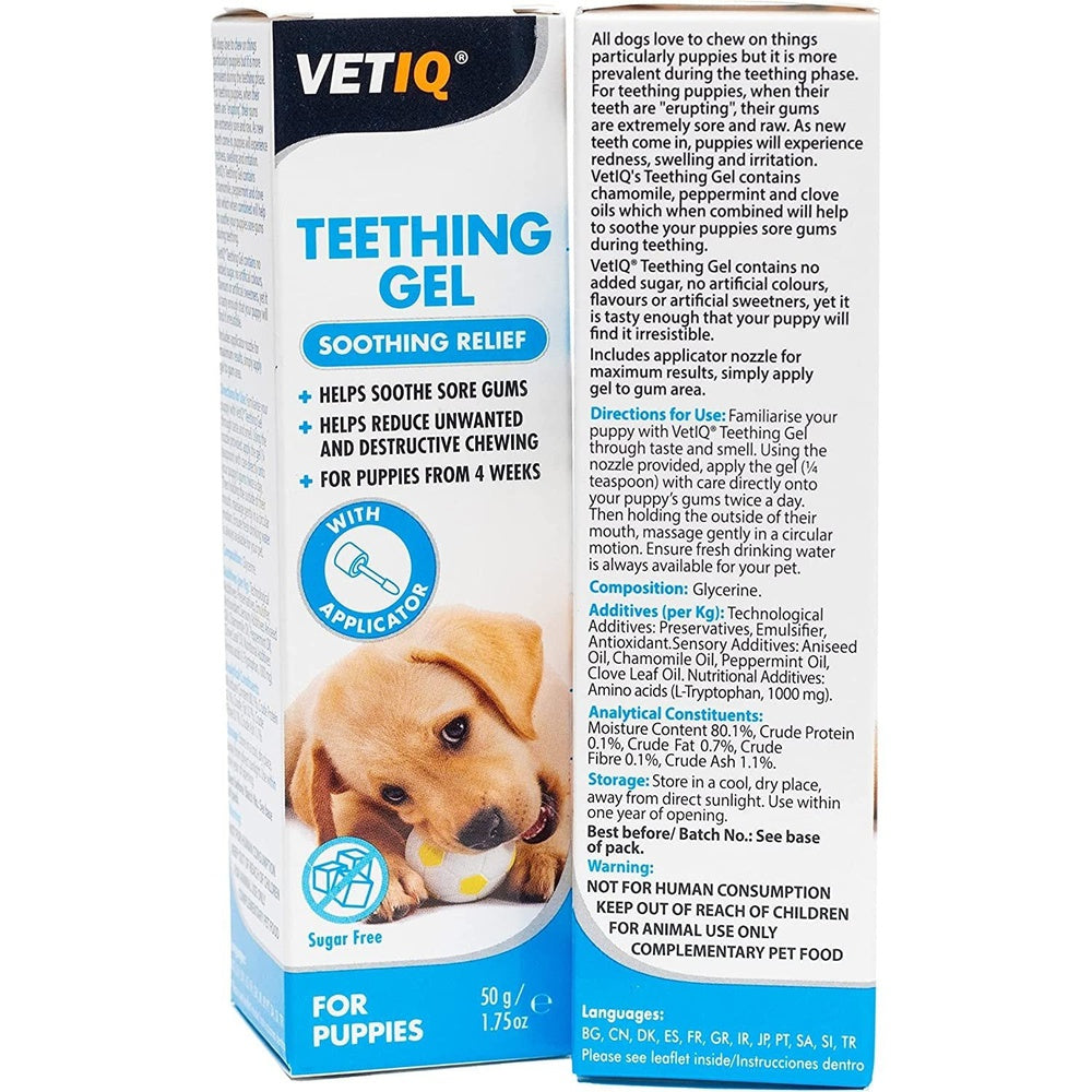 Teething Gel, 50G, Puppy Teething Gel Soothes Sore Gums, Reduce Unwanted Chewing during Puppy Teething Clear Store