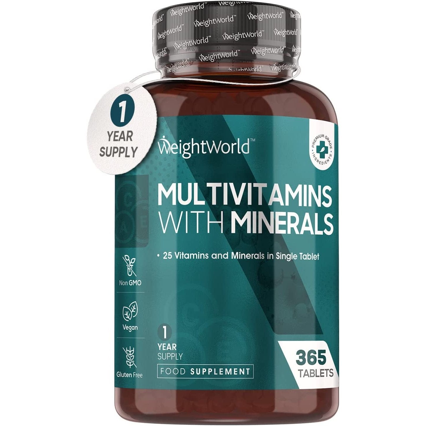 Vegan Multivitamin Tablets for Men & Women with 25 Active Multivitamins & Minerals like Iron, Zinc & Vitamin D - Peppermint Flavour Micro Tablets - 1 Year Supply -Multivitamins Nutritional Supplement