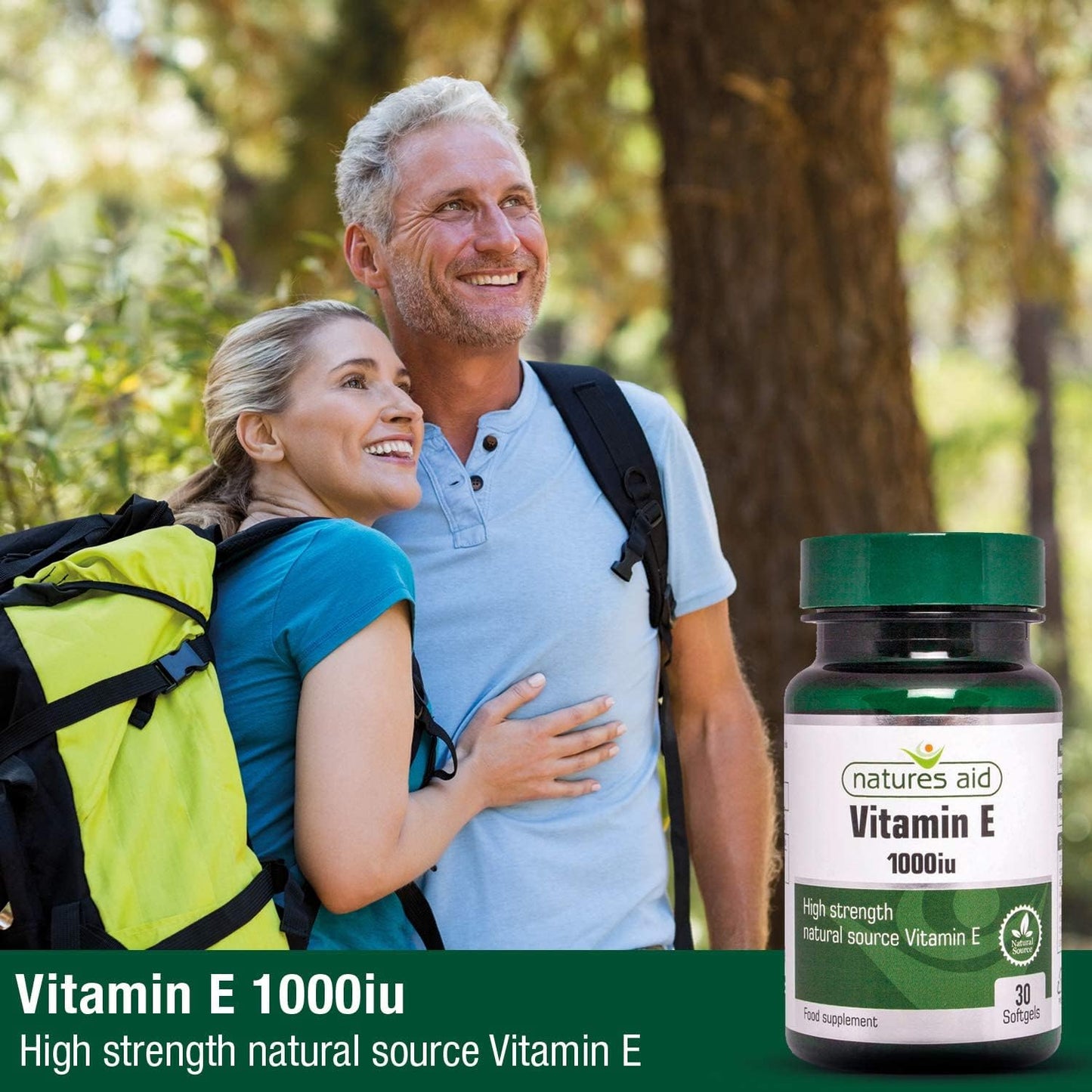 Natures Aid Vitamin E 1000Iu, Natural Source, High Strength, 30 Softgel Capsules Clear Store