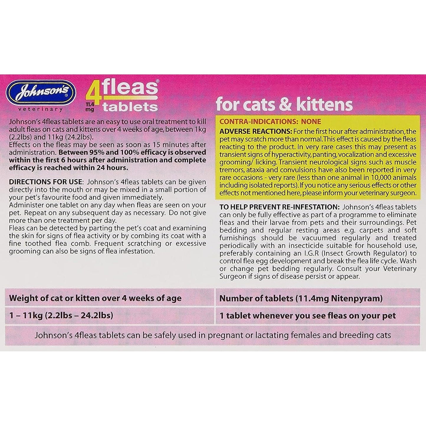 4Fleas Tablets for Cats and Kittens, 6 Treatment Pack, 14D083