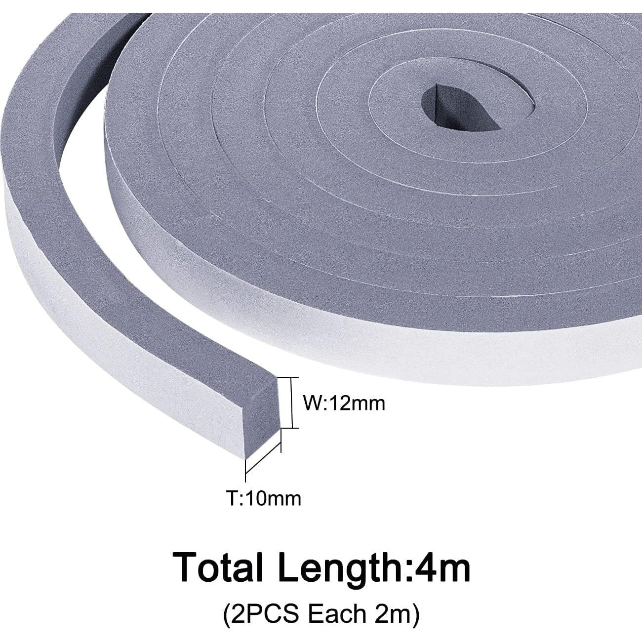 Adhesive Foam Tape Insulation,2 Rolls of 2M Long Each Clear Store