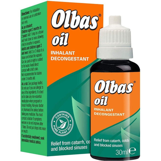 Olbas Oil 30ml, Inhalant Decongestant Oil Clear Store