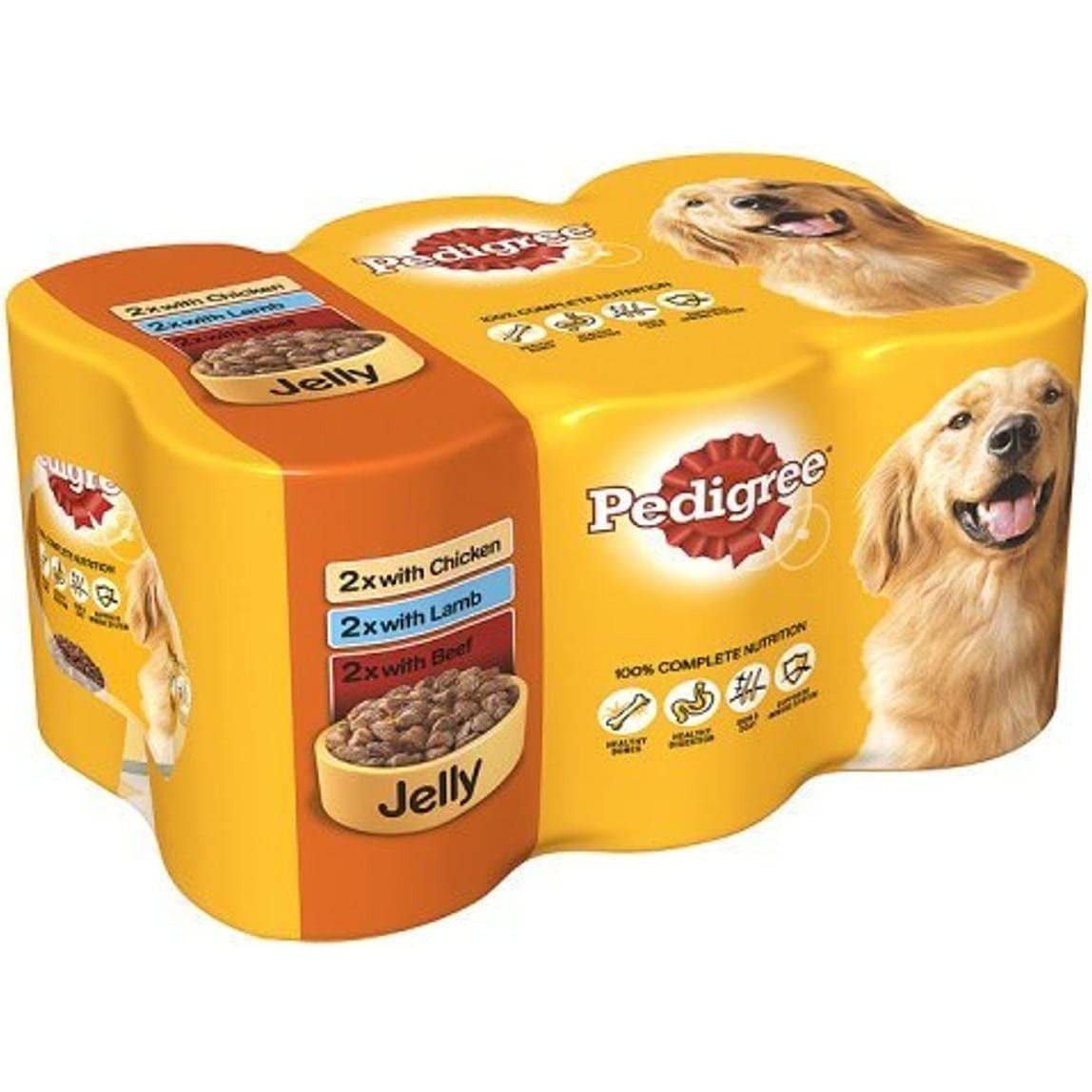 Pedigree Adult Wet Dog Food Tins Mixed Selection in Jelly, 6 X 385G Clear Store