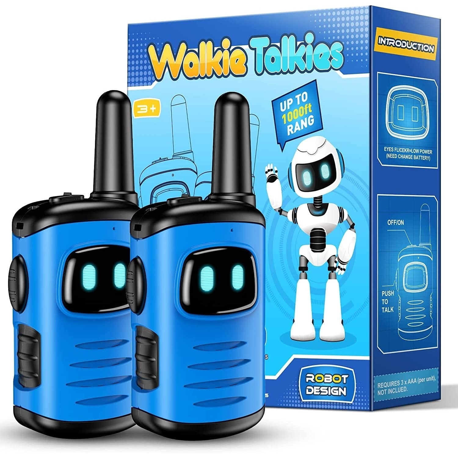 Walkie Talkie Kids, Toys for 3-8 Year Old Boy Gift for 5 6 7 8 Year Olds Boys Toys Age 4-7 Kids Toys Age 3 4 5 Outdoor Toys Walkie Talkie Sensory Toys for Autism Kids Camping Accessories Blue