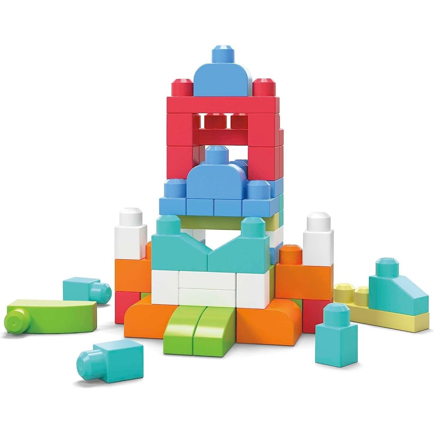 MEGA BLOKS Big Building Bag Building Set with 60 Big and Colorful Building Blocks, and 1 Storage Bag, Toy Gift Set for Ages 1 and Up, DCH54