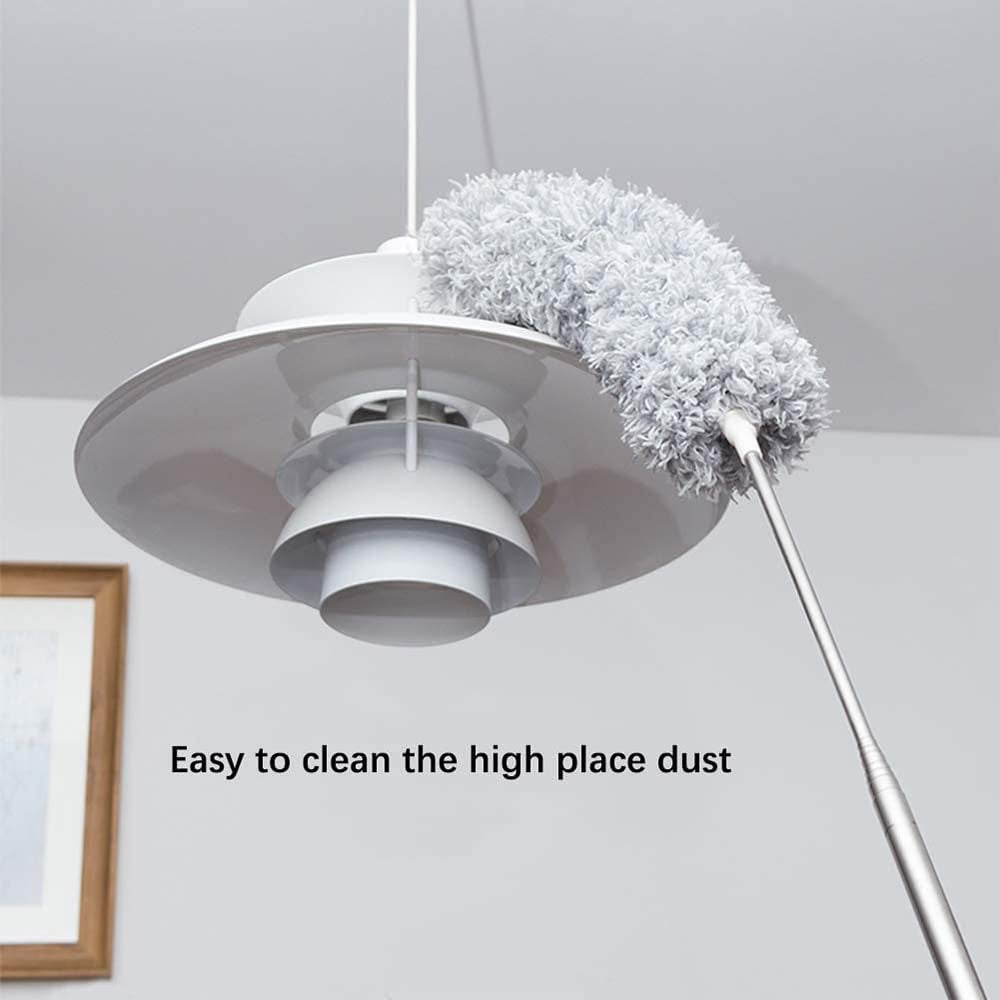 Extendable & Feather Duster, Microfiber Long Extension Pole for Cleaning High Ceiling Fans, Blinds, Cobweb Clear Store