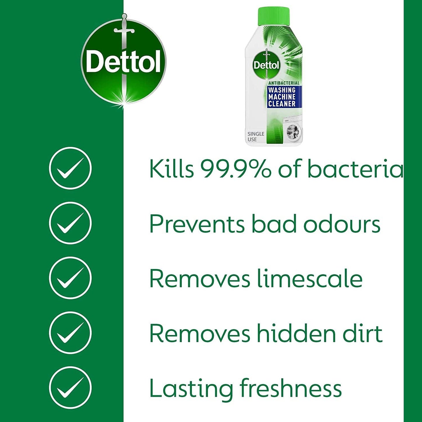 Dettol Original Antibacterial Washing Machine Cleaner 250Ml Clear Store