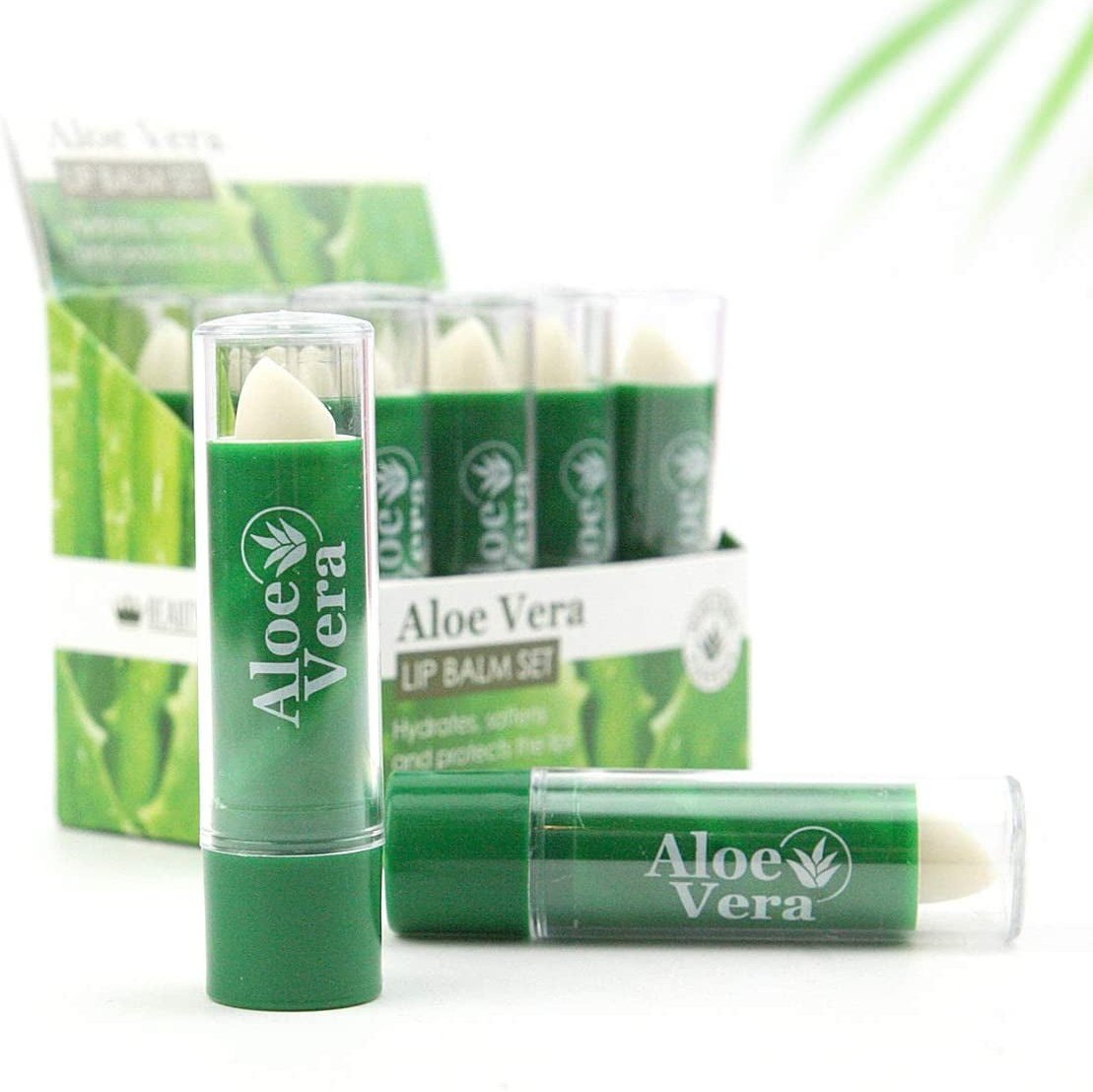 Lip Balms with Aloe Vera set of 72. Unisex Lip Care Clear Store