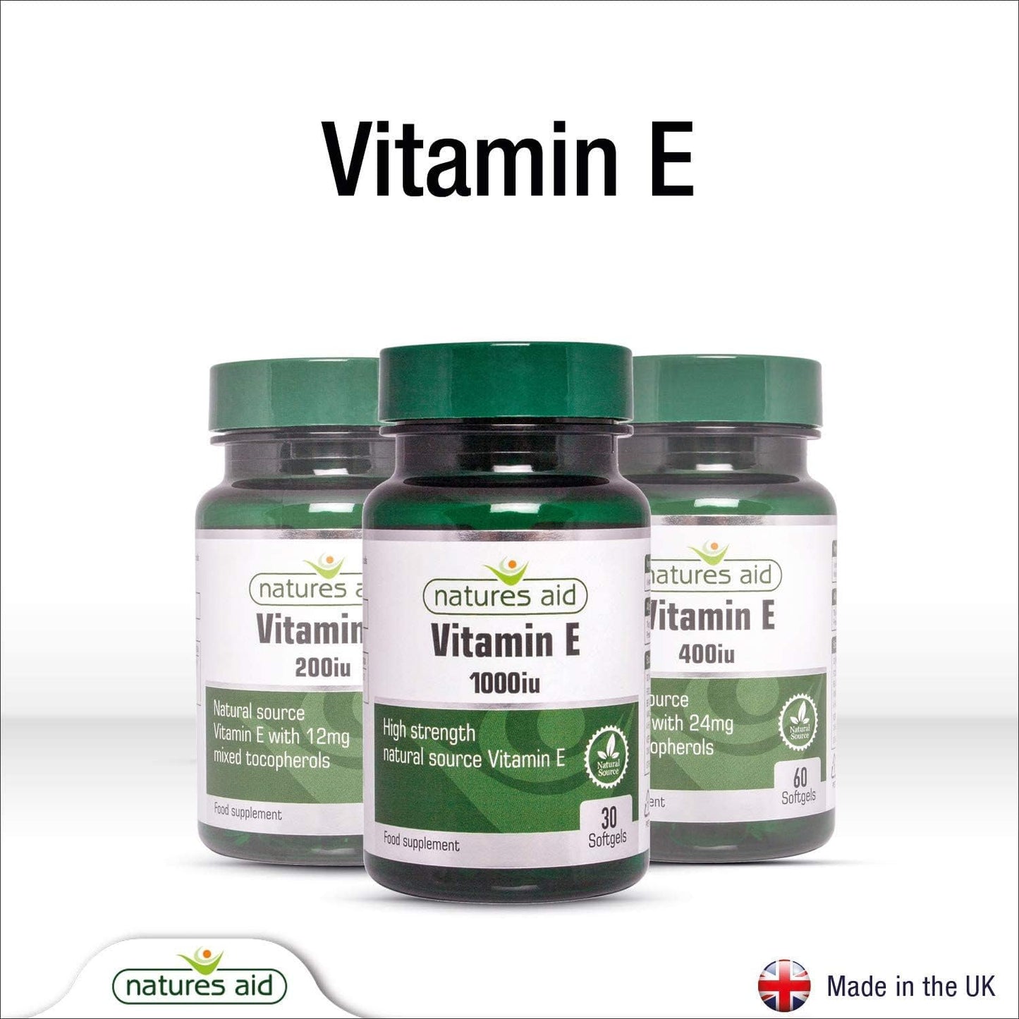 Natures Aid Vitamin E 1000Iu, Natural Source, High Strength, 30 Softgel Capsules Clear Store